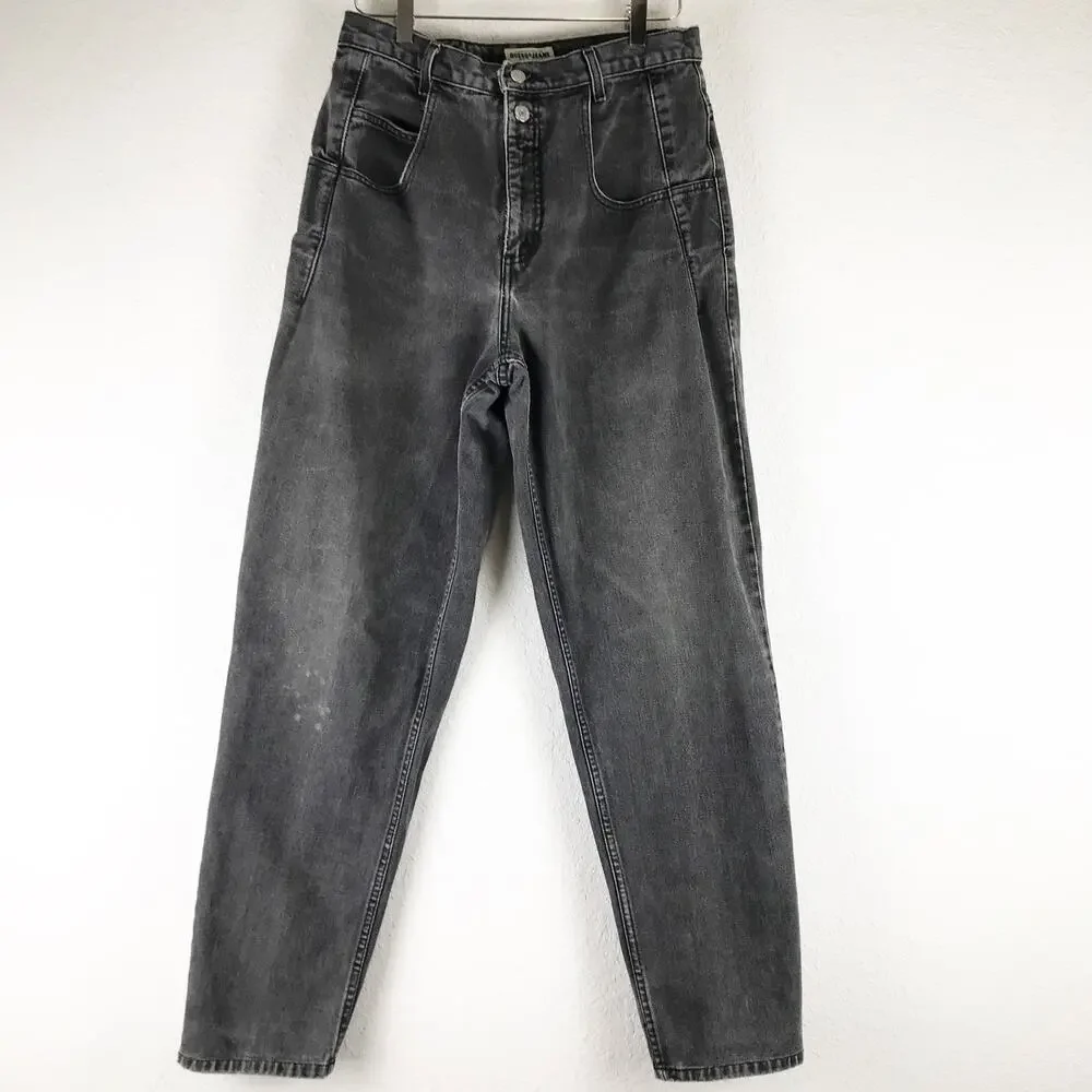 Vintage Men's Guess Jeans Faded Black Cotton Denim Thrashed Grunge USA Made 30